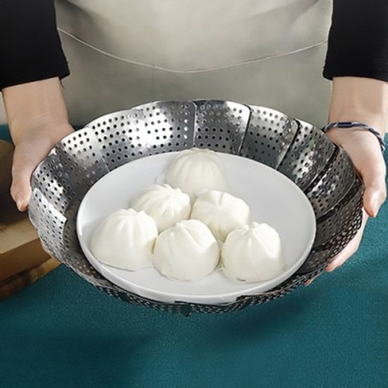 센스쿡 접이식 스텐 찜기 2p세트 삼발이 만두 찜망