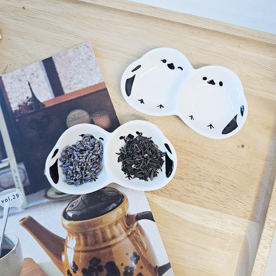 아기새 도자기 2구 종지 미니 소스접시 3p set