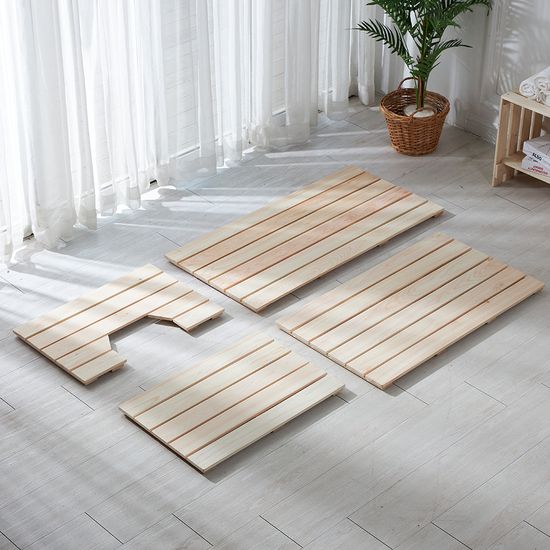 프리미엄 편백나무 자연 원목 나무 베란다 욕실발판