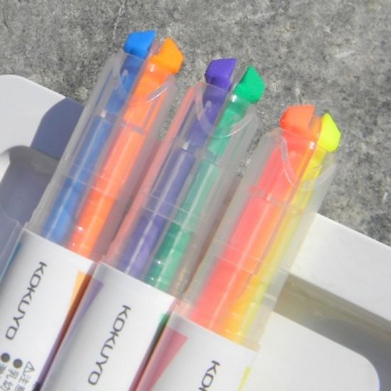 [KOKUYO] 1타2피의 혁명..고쿠요 Dual 형광펜-비틀팁 Soft HC442