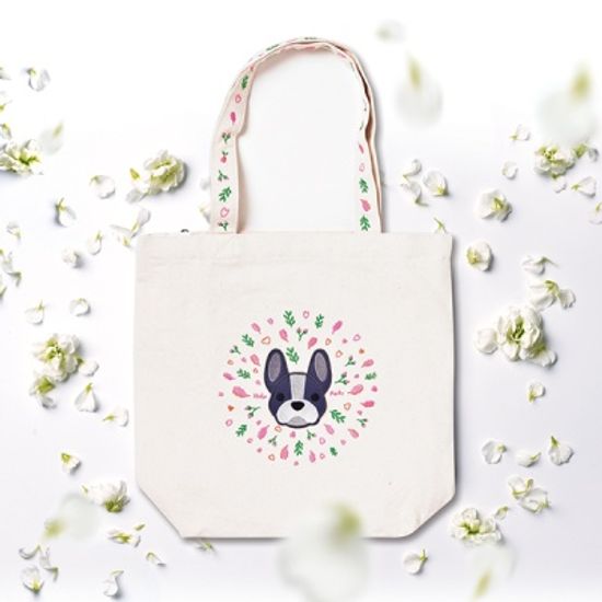 훌라펫 개꽃 에코백 프렌치불독