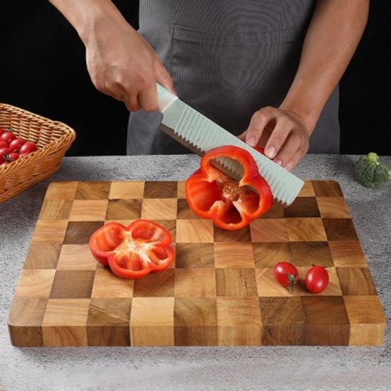 호두나무 체크무늬 친환경 유튜버 원목도마 40cm