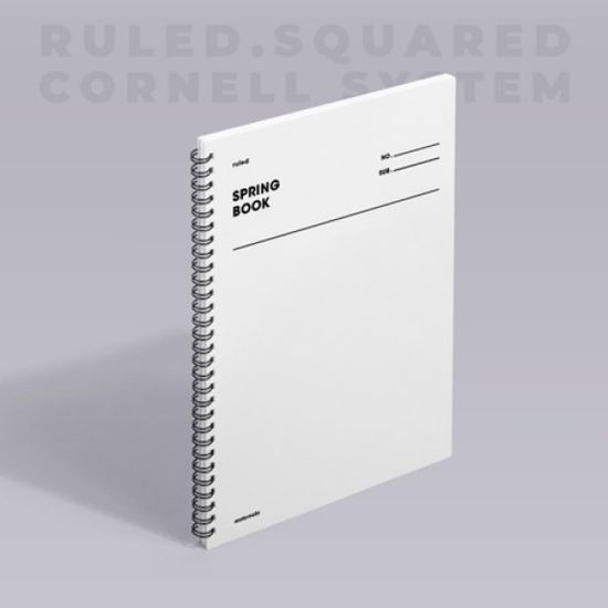 [모트모트] 스프링북 - 화이트 (룰드) 1EA