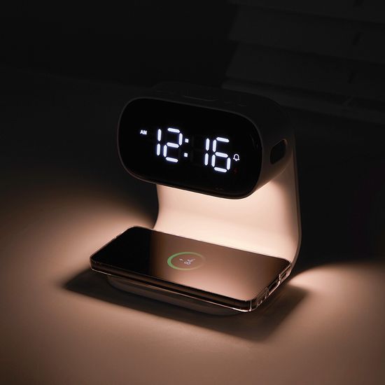 아이노트 무선 고속충전 감성 무드등 알람시계 WDS100