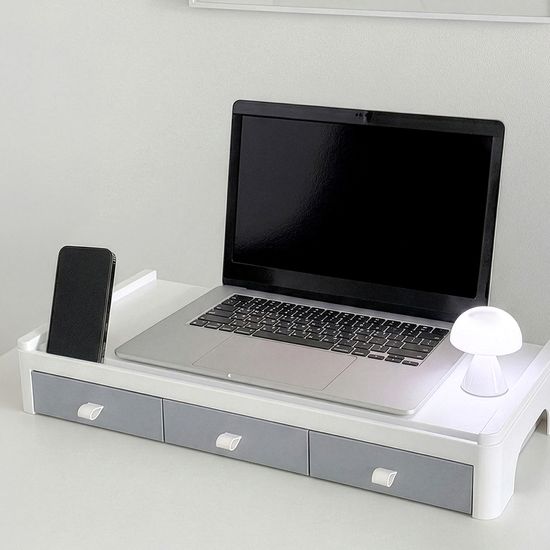 레토 서랍형 모니터받침대 스탠드 2단 LMS-DT08