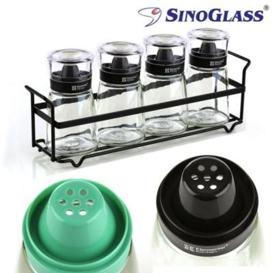 유리양념병160ml 5P세트 조미료 고추가루 소금 보관통