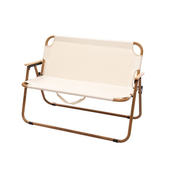 2인용 접이식 휴대용 캠핑의자 (아이보리)