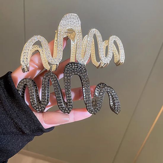 블링 큐빅 물결 웨이브 집게핀 예쁜 헤어 삔 머리 핀