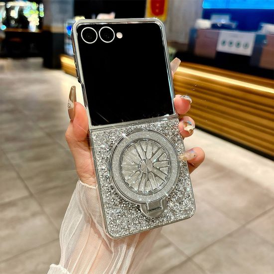 갤럭시Z플립 7 6 5 4 3 큐빅 글리터 링 스탠드 케이스