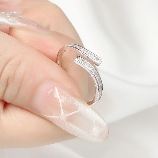 [비쥬홀릭] 실버925 오즈 큐빅 오픈링 반지 패션반지