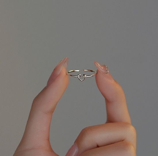 하트 러브 반지 오픈 링 반지 애끼 엄지 검지 링 반지