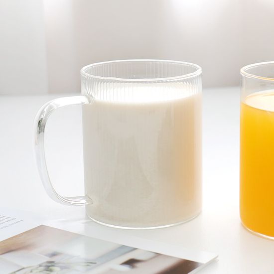 홈카페 유리컵 물컵 커피잔 찻잔 내열라인머그(430ml)