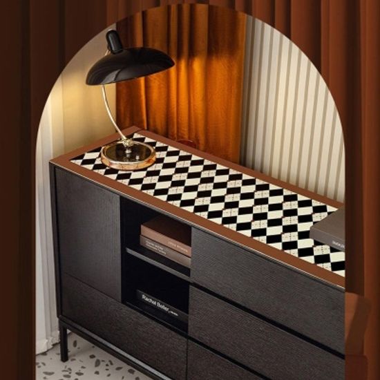 모던 Vintage 아가일체크 신발장 TV장 보호패드