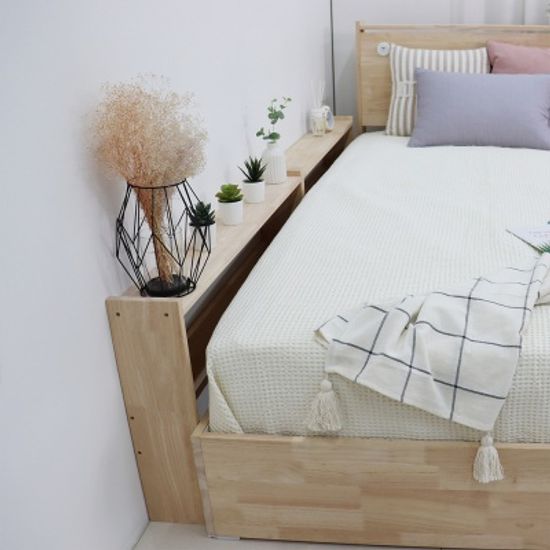 원목수납선반 침대 옆 사이드테이블 1000