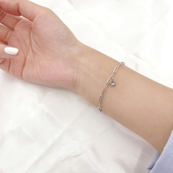 [선물포장] 써지컬 탄생석 고래꼬리 클립체인 팔찌