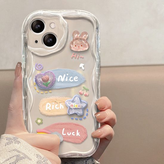 갤럭시s25 24 23 22 21 감성 토끼 데코덴 물결 케이스