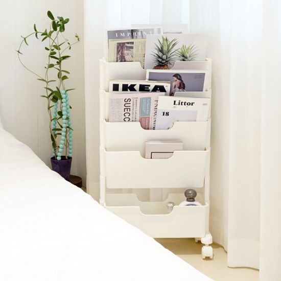 국내생산 마벨슬림 북트롤리 5단 이동식 틈새 책꽂이