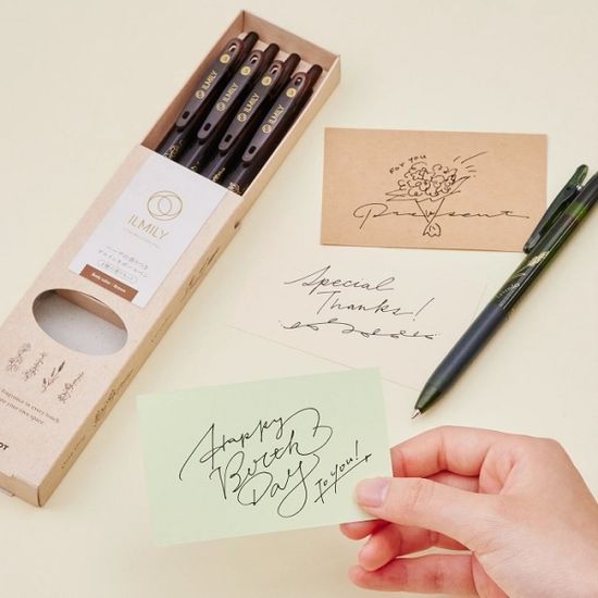 파이롯트 0.5mm 중성펜-일밀리 허브향 한정판 4본세트