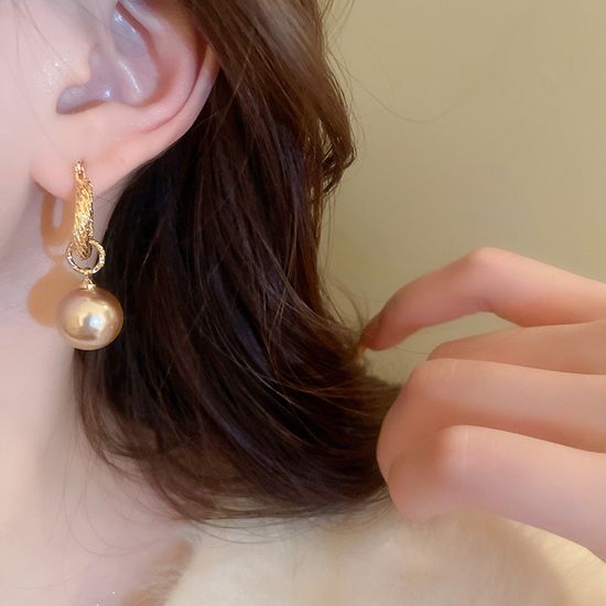 예쁜 진주 드롭 볼드 골드 링 귀걸이 이어링 귀고리