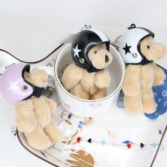 베어헬멧키링 귀여운 열쇠고리 가방장식 곰돌이 인형