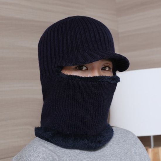 브리드 넥워머 털모자(네이비)/겨울 방한모자