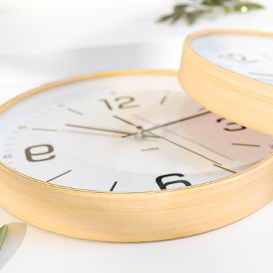 자작나무 내추럴 빅넘버 무소음 인테리어 벽시계