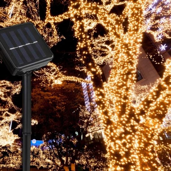 [리빙그로]태양광 100구 검정선 LED 웜색 전구 이벤트