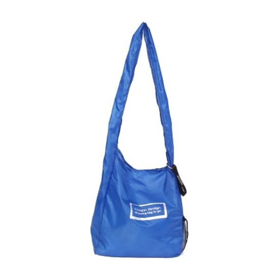 포켓 스트랩 롤업 시장가방 마트 접이식 에코백 블루
