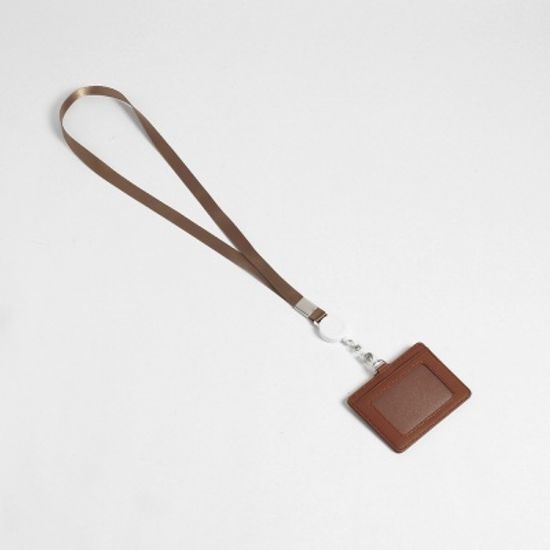 지갑형 사원증 케이스+목걸이줄(브라운) 릴홀더