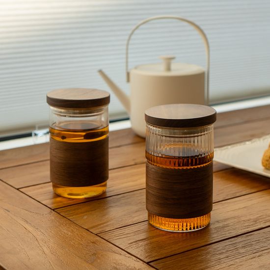 오후반차 우드링 내열 유리 티머그 