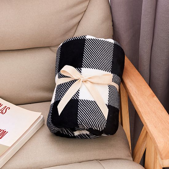 [홈앤시스]체크 똑딱이 망토 담요(80x140cm) (블랙)