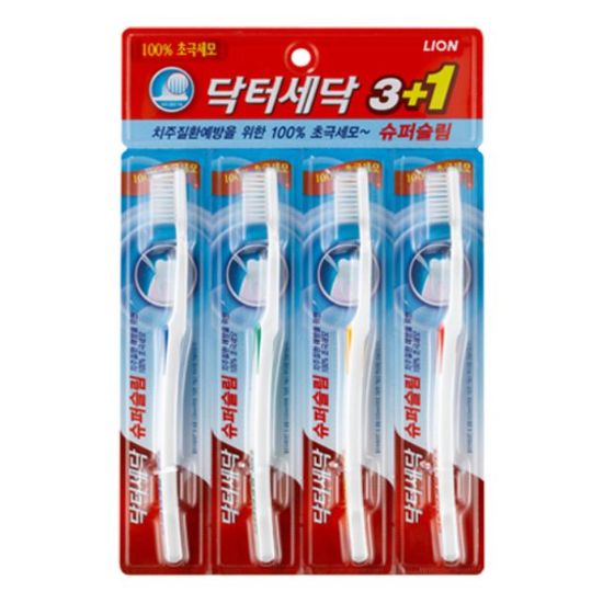 닥터세닥 슈퍼슬림 칫솔 3+1 라이온코리아(W81C54F)