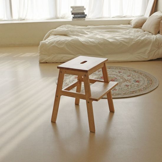 에코상사 고무나무 원목 스텝스툴