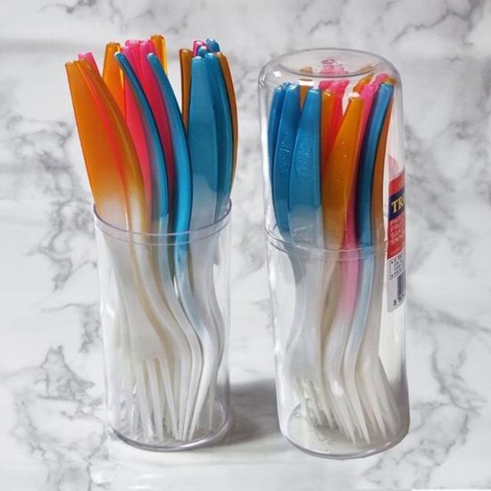 다회용 3색칼라 포크 세트18P CL-691(WFFFUKR)