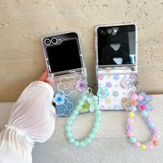 갤럭시 z플립 7 6 5 4 3 꽃 데코덴 투명 힌지 케이스