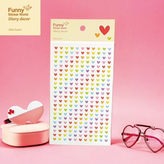 퍼니스티커 63-50P 두근 미니하트 PVC 다이어리데코