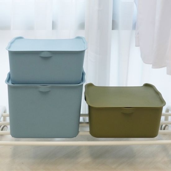 100% 국내생산! 심플 컬러 수납박스(대형) 1+1+1