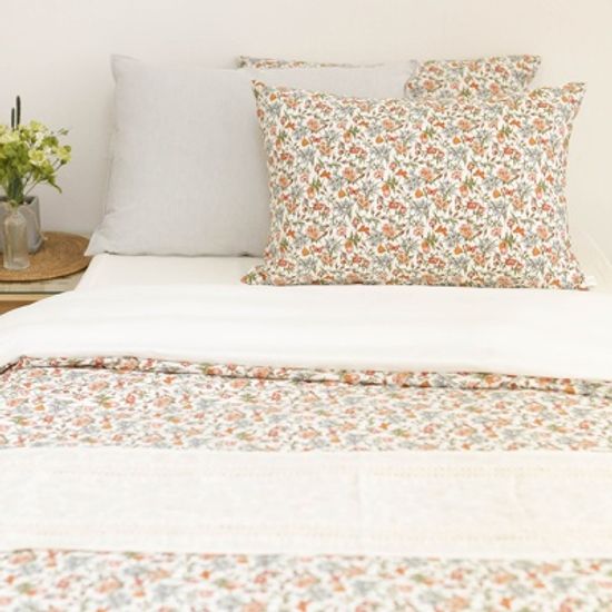 마리 플라워 베개커버-화이트