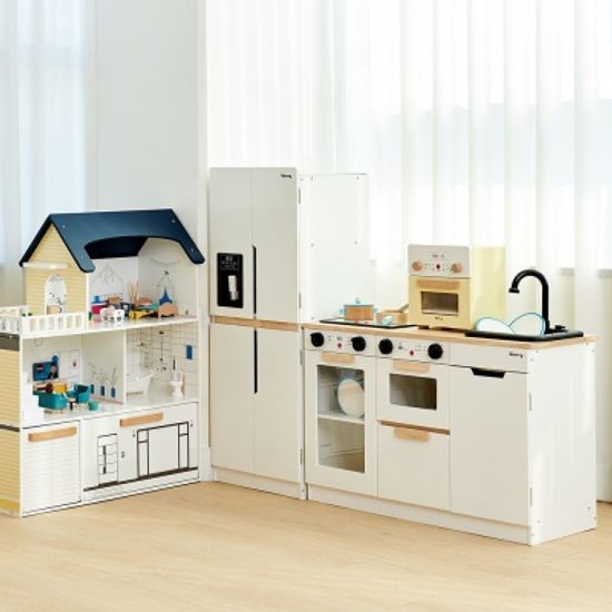 키앤비 물나오는 모더닉 원목 주방놀이 세트
