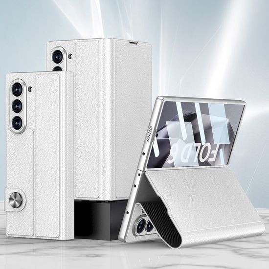 갤럭시Z폴드6 풀커버 자석 버클 카드수납 가죽 케이스