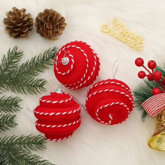 [도토로]핫레드 패브릭 장식볼 3p세트(8cm) (볼록큐티