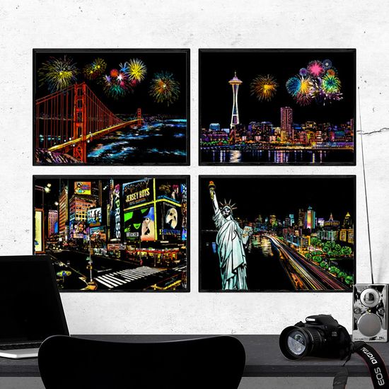 DIY 스크래치 페이퍼 A4 액자프레임 세트