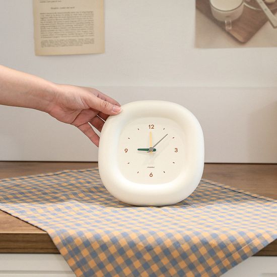 [무아스] 마시멜로 미니 시계 무소음 탁상 벽시계