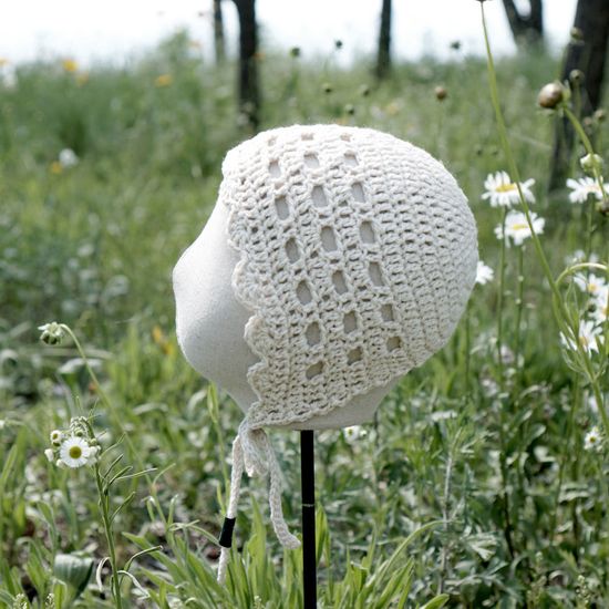 겨울꽃 아기보넷 - 메리노울 DIY 손뜨개 태교 키트 