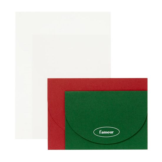 아트박스 2colors 편지지 그린앤레드