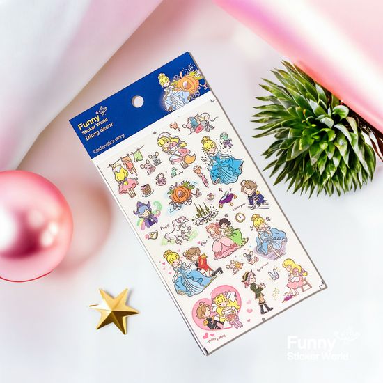 퍼니스티커 T901.2 금박 신데렐라 PVC 다이어리데코