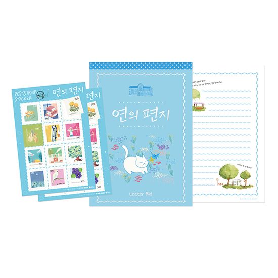 <연의 편지> 편지지 패드&우표 스티커 세트