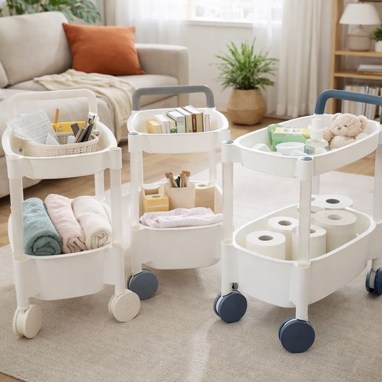 이동식 책장으로 모던 리빙카트 (2단/3단/4단) 트롤리