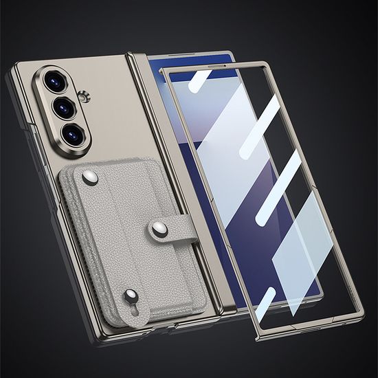 갤럭시Z폴드7 힌지 보호 카드지갑 가죽 스트랩 케이스