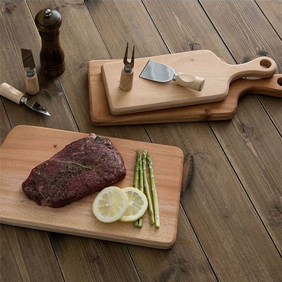 수앤리빙 마호가니 핸들형 플레이팅 나무도마 - 중